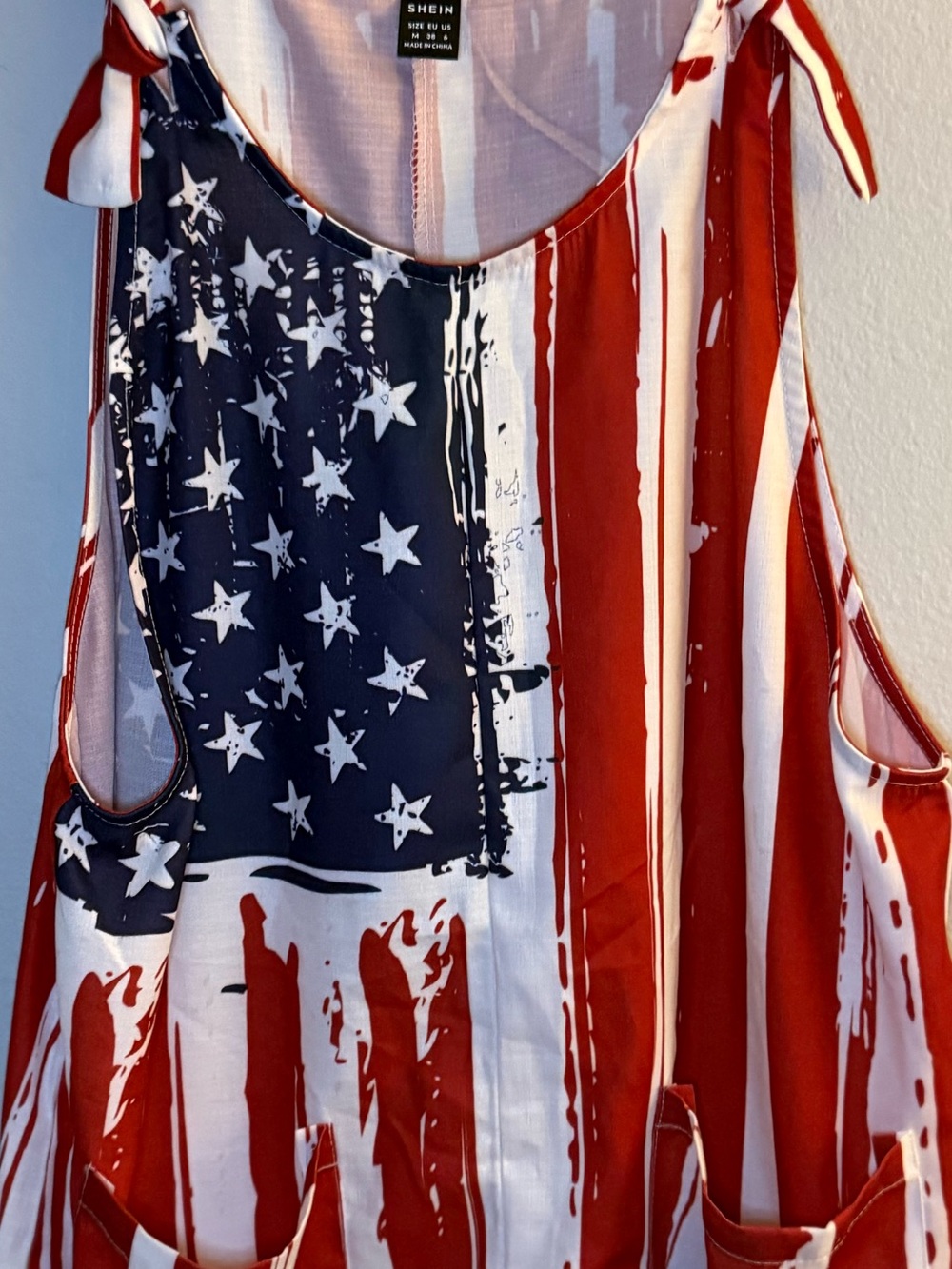 SHEIN American Flag Patriotic Overall Romper - Women’s Medium